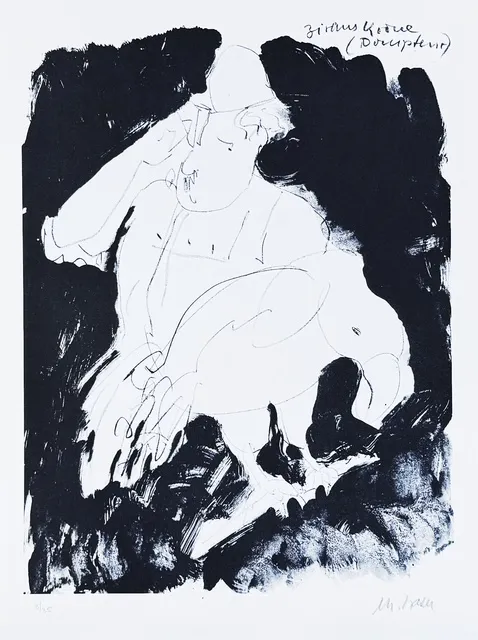 Zircus Krone (Dompteur) - (Lithographie / num. u. signiertes Blatt, Auflage: 35 Ex.)