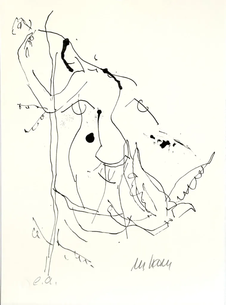 Heinrich in Amerika (Porträt Heinrich Mann) - (Lithographie / num. u. signiertes Blatt, Auflage: 120 Ex.)