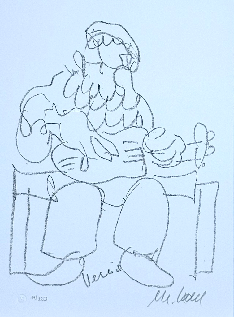 Eric Clapton Imitator -(Lithographie / num. u. signiertes Blatt, Auflage: 120 Ex.)