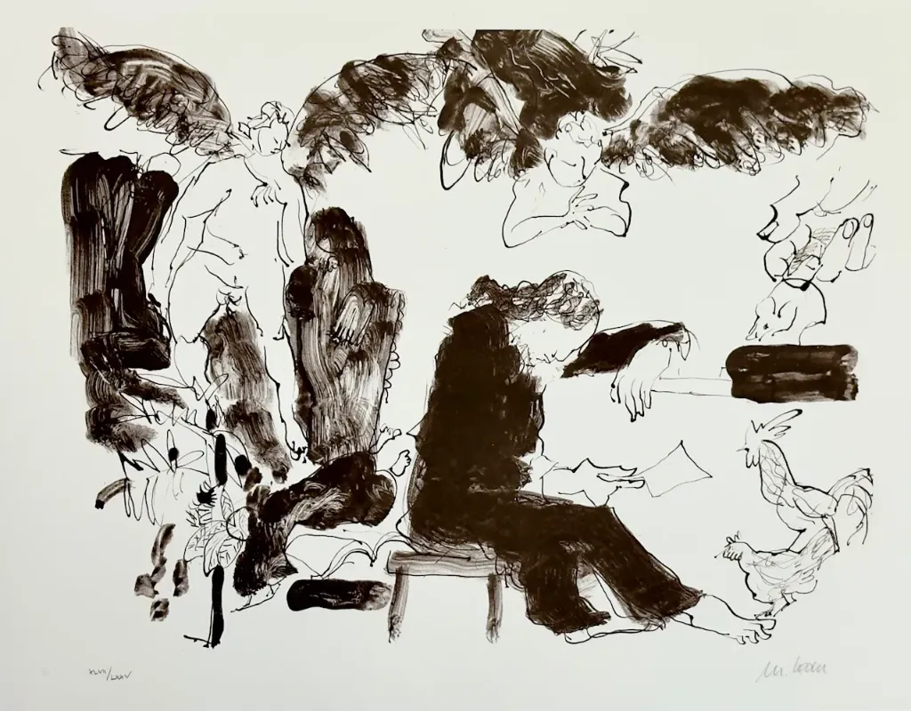 Die Melancholie des Faust - (Zyklus "Der Urfaust") - (Lithografie / 2003, num. u. signiertes Blatt, Auflage: 75 Ex.)