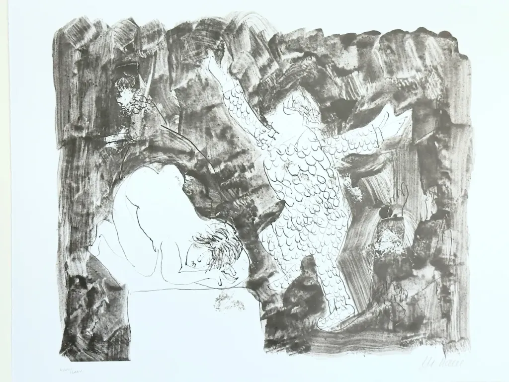Gretchens Unschuld - (Zyklus "Der Urfaust") - (Lithografie / 2003, num. u. signiertes Blatt, Auflage: 75 Ex.)