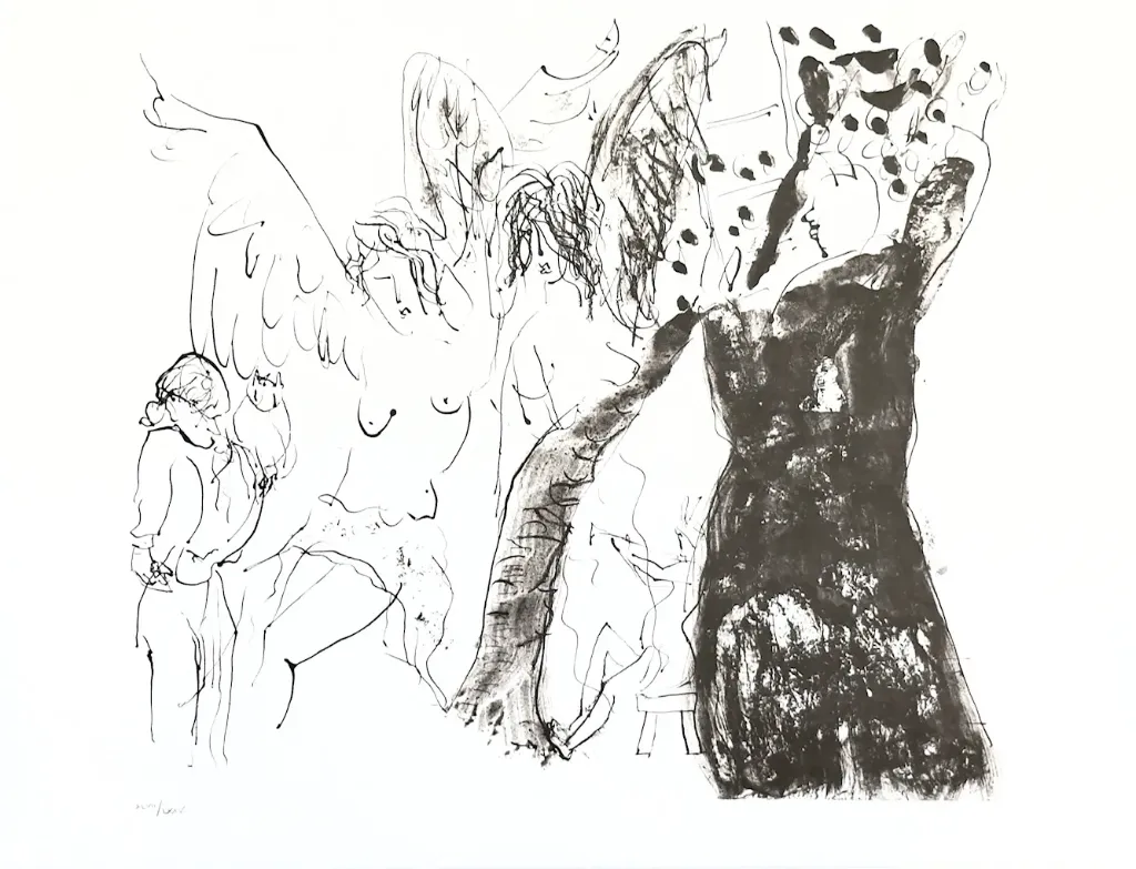 Die Himmelsleiter - (Zyklus "Der Urfaust") - (Lithografie / 2003, num. u. signiertes Blatt, Auflage: 75 Ex.)