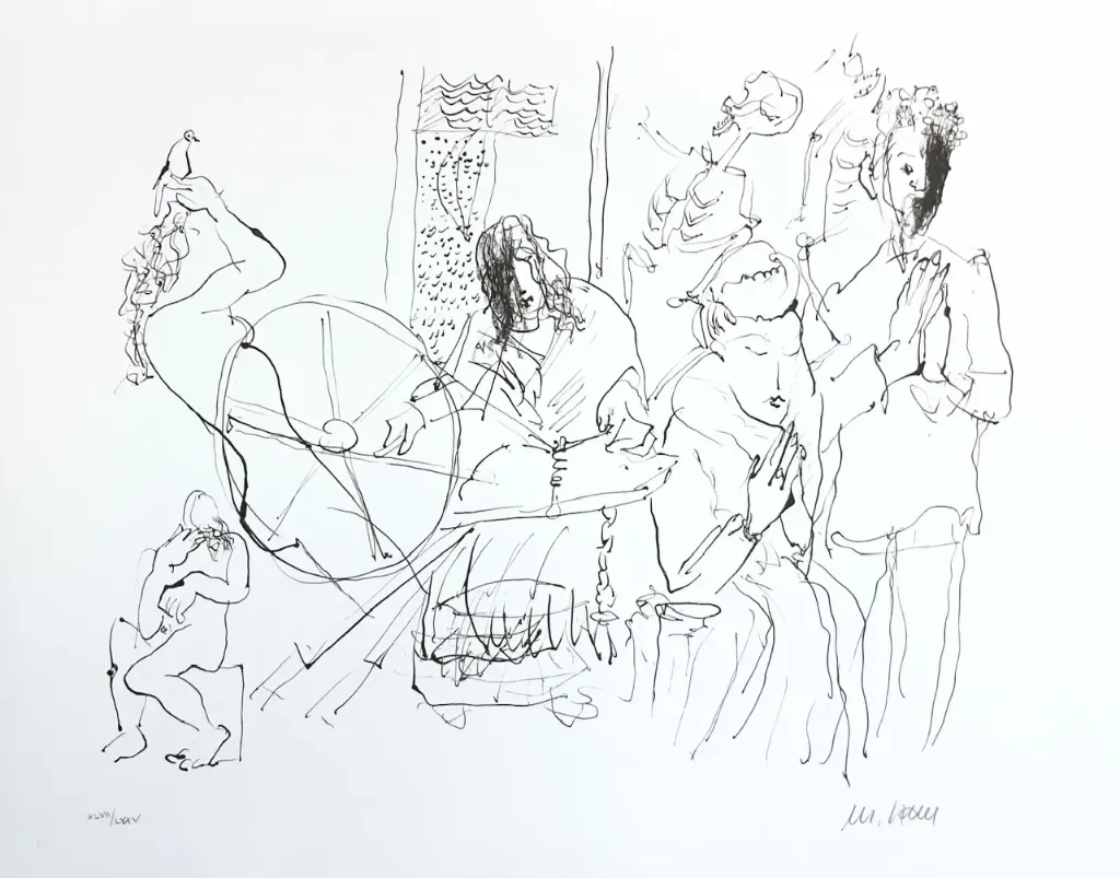 Die Vergänglichkeit des Irdischen - (Zyklus "Der Urfaust") - (Lithografie / 2003, num. u. signiertes Blatt, Auflage: 75 Ex.)