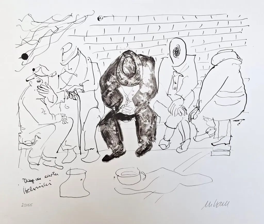 Don't worry, everything will be allright (Zyklus "Night on Earth - Day on Earth") - (Lithographie / 2004, num. u. signiertes Blatt, Auflage: 55 Ex.)