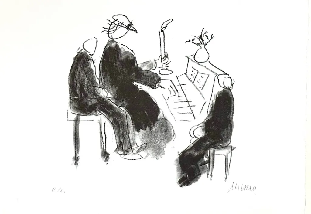 Abendandacht - (Lithographie / num. u. signiertes Blatt, Auflage: 180 Ex.)