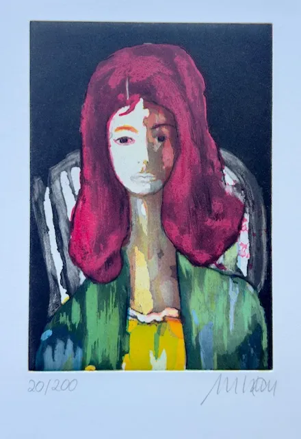 Mädchen mit roten Haaren (Farbradierung / num. u. signiertes Blatt, Auflage: 200 Ex.)
