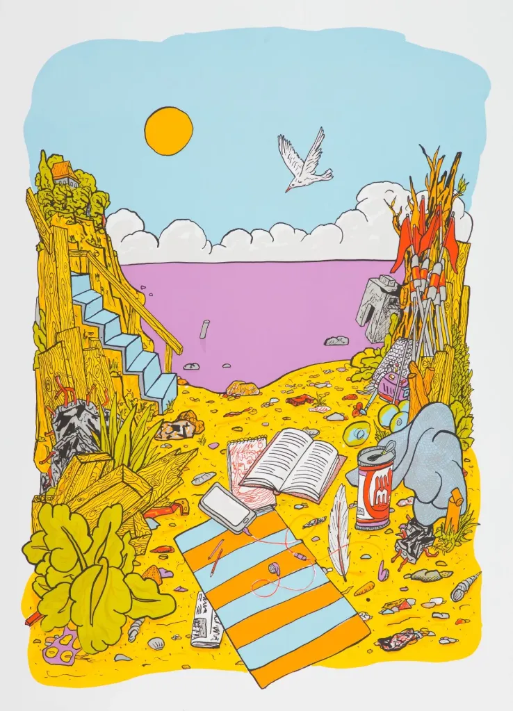 Moritz Götze (*1964): Ahrenshoop Stillleben - (Serigrafie / 2020, num. u. signiertes Blatt, Auflage: 50 Ex.)