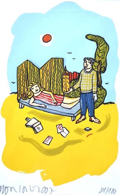 Moritz Götze (*1964): Das Geschenk (Farbgrafik / 2025, num. u. signiertes Blatt, Auflage: 100 Ex.)
