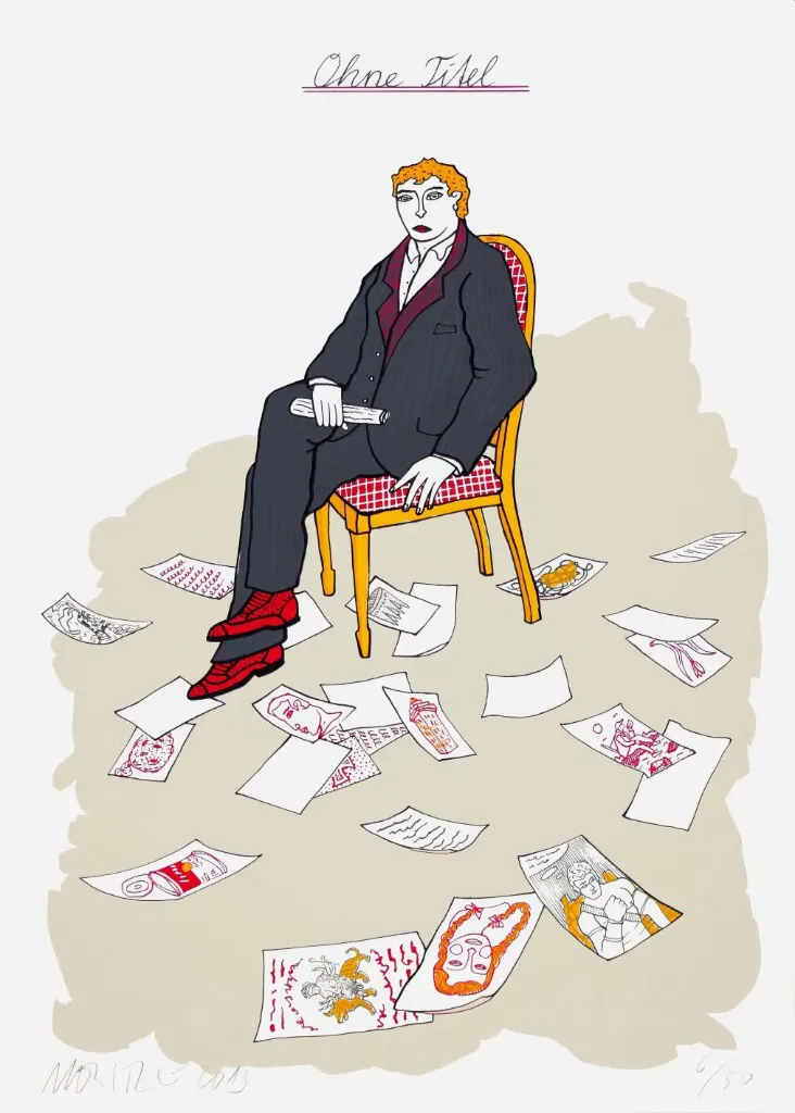 Moritz Götze (*1964): Ohne Titel  - (Farbgrafik / 2013, num. u. signiertes Blatt, Auflage: 50 Ex.)