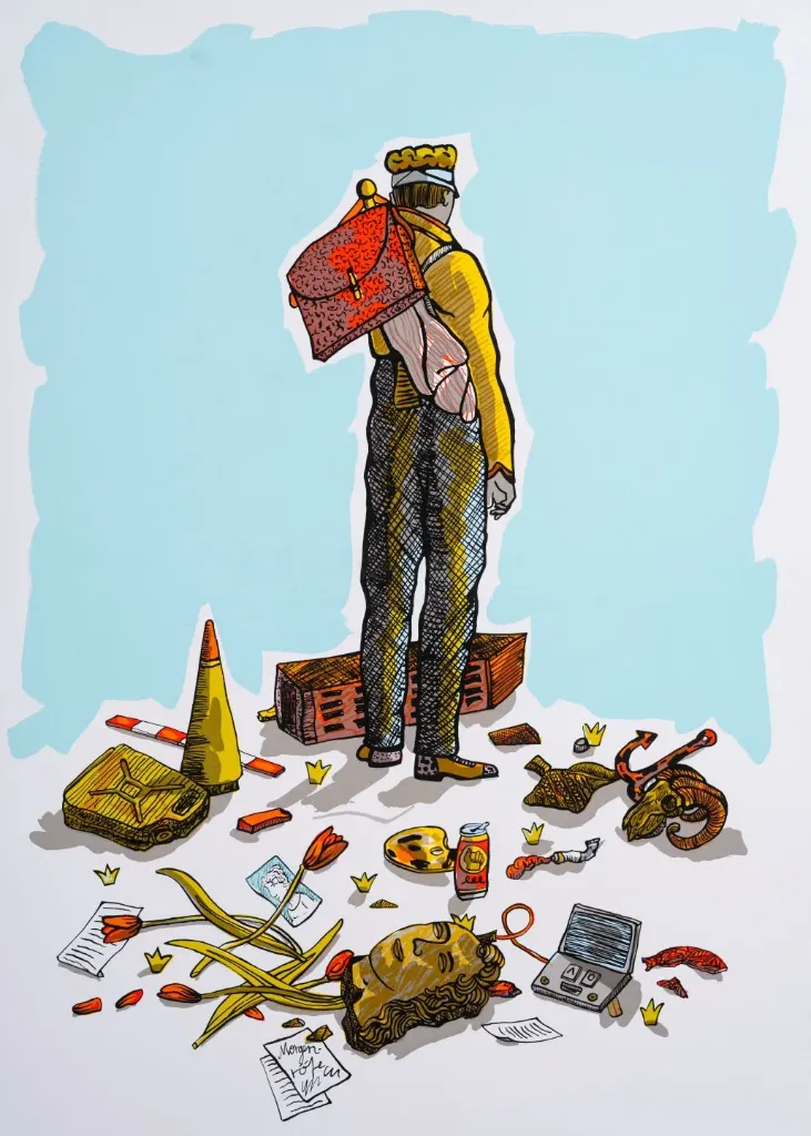 Moritz Götze (*1964):  Morgenröte (Blau) - (C.D.F. nach Kesting) - (Farbgrafik / 2023, signiertes Blatt, "epreuves d'artiste"-Ex.)