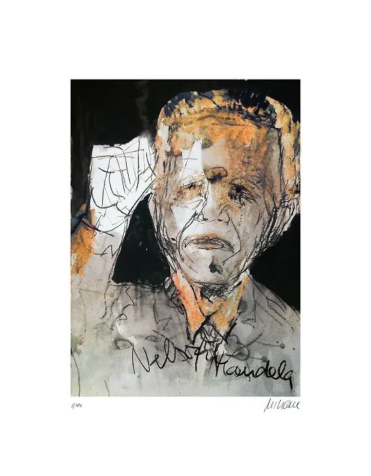 Nelson Mandela – The Power of One - (Giclée-Print / 2018, num. u. signiertes Blatt, Auflage: 180 Ex.)