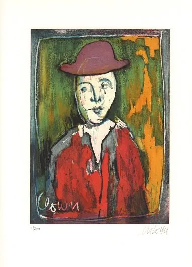 Der Clown - (Farbradierung / 2017, num. u. sign. Blatt, Auflage: 200)