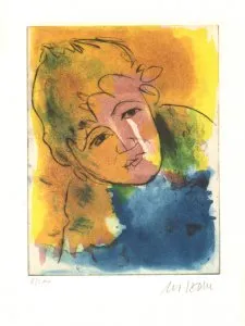 Strandkind - (Farbradierung / 2016, num. u. signiertes Blatt, Auflage: 200 Ex.)