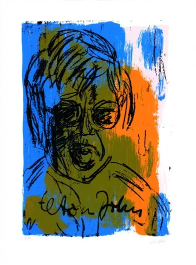 Elton John - (Siebdruck / 2016, num. u. signiertes Blatt, Auflage: 180 Ex.)