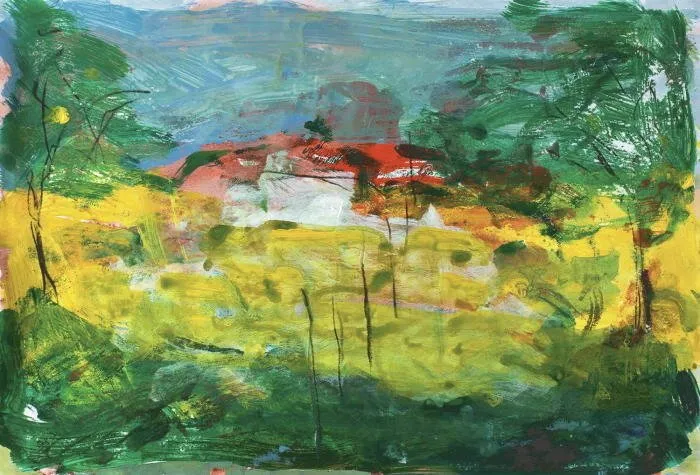 Baumlandschaft III. - (Farblithographie / 2009, num. u. signiertes Blatt, Auflage: 180 Ex.)