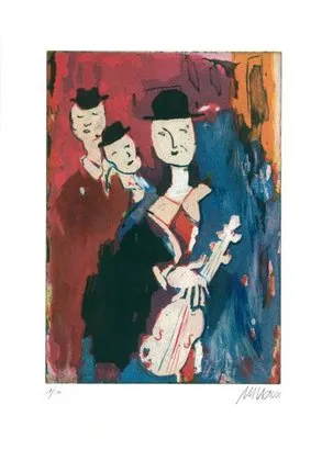 Ankunft der Musikanten - (Farbradierung / 2016, num. u. signiertes Blatt, Auflage: 200 Ex.)