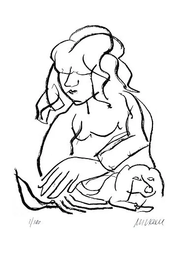 Kleiner Freund - (Vorzugsgrafik mit Buch „Venice – Ein amerikanisches Tagebuch“; Lithographie / 2016, num. u. signiertes Blatt, Auflage: 180 Ex.)