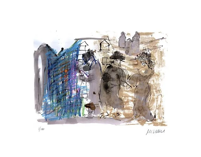 Die Buddenbrooks – Spaziergang durch die Stadt - (Giclée-Print / 2017, num. u. signiertes Blatt, Format: 180 Ex.)