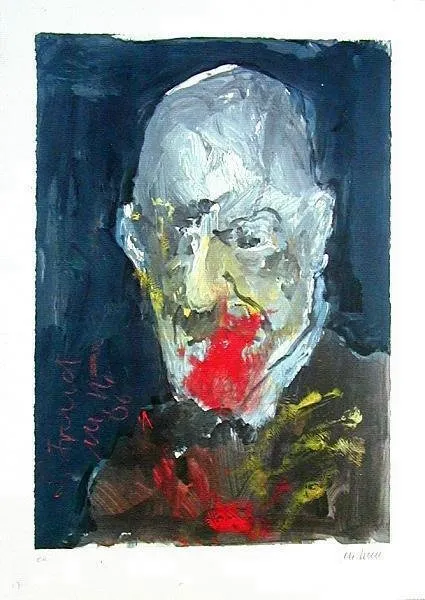 Sigmund Freud Portrait - (Farblithographie / 2006, num. u. signiertes Blatt, Auflage: 250 Ex.)