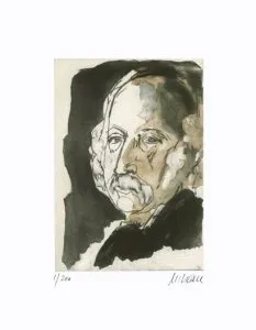 Theodor Fontane - (Farbradierung / 2013, num. u. signiertes Blatt, Auflage: 200 Ex.)