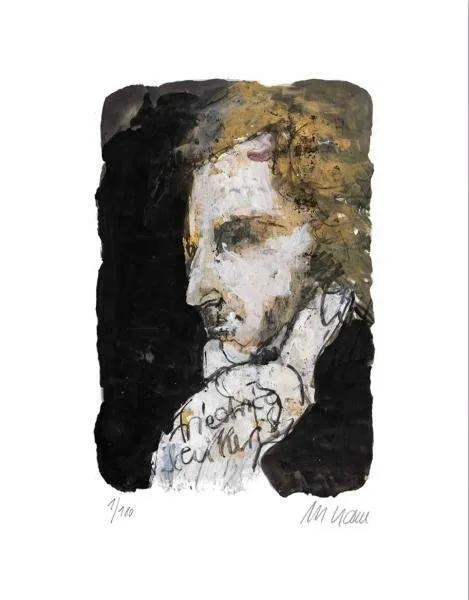 Friedrich Schiller - (Farblithographie / 2014, num. u. signiertes Blatt, Auflage:  180 Ex.)
