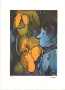 Maler und Modell - (Farbradierung / 2016, num. u. signiertes Blatt, Auflage: 200 Ex.)