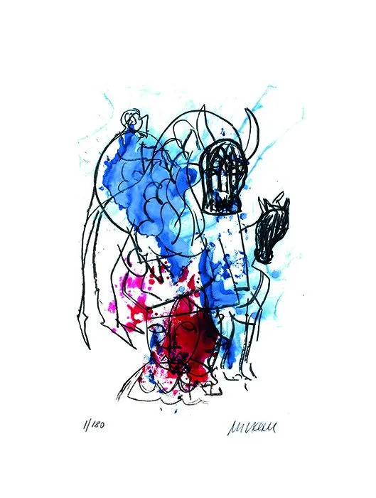 Als der Picador vom Pferde fiel - (Giclée-Print / 2020, num. u. signiertes Blatt, Auflage: 180 Ex.)