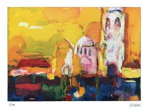 Taj Mahal - Riverside - (Farbradierung / 2018, num. u. signiertes Blatt, Auflage: 200 Ex.)