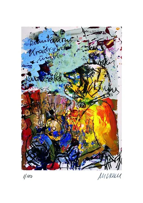 Das Schweigen der Waffen II - (Giclée-Print / 2020, num. u. signiertes Blatt, Auflage: 180 / VORZUGSAUSGABE mit Buch: Bumskanone, Rasselsäbel und Krachgewehr)