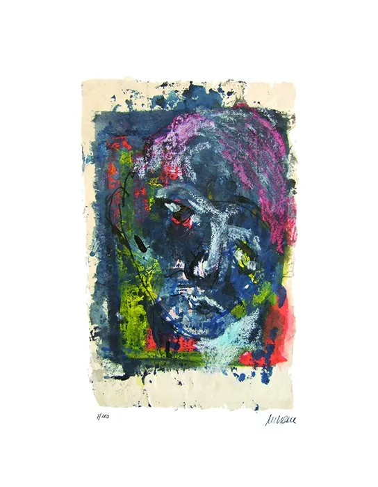 Farbiger Kopf - (Giclée-Print / 2020, num. u. signiertes Blatt, Auflage: 180 Ex.)
