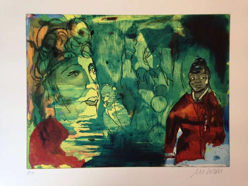 Africa mon amour - (Farbradierung / 2013, num. u. signiertes Blatt, Auflage: )