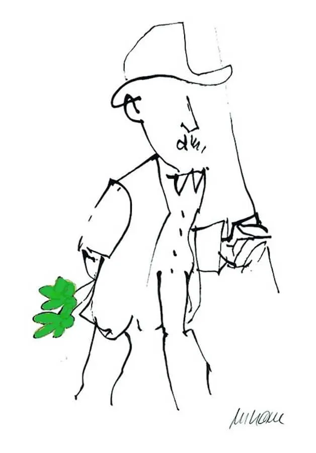 GRATULATION, handcoloriert in GRÜN - (Lithographie / 2020, handsigniert, nicht nummeriert, Auflage: 300 Ex.)