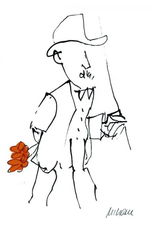 GRATULATION, handcoloriert in ORANGE - (Lithographie / 2020, handsigniert, nicht nummeriert, Auflage: 300 Ex.)