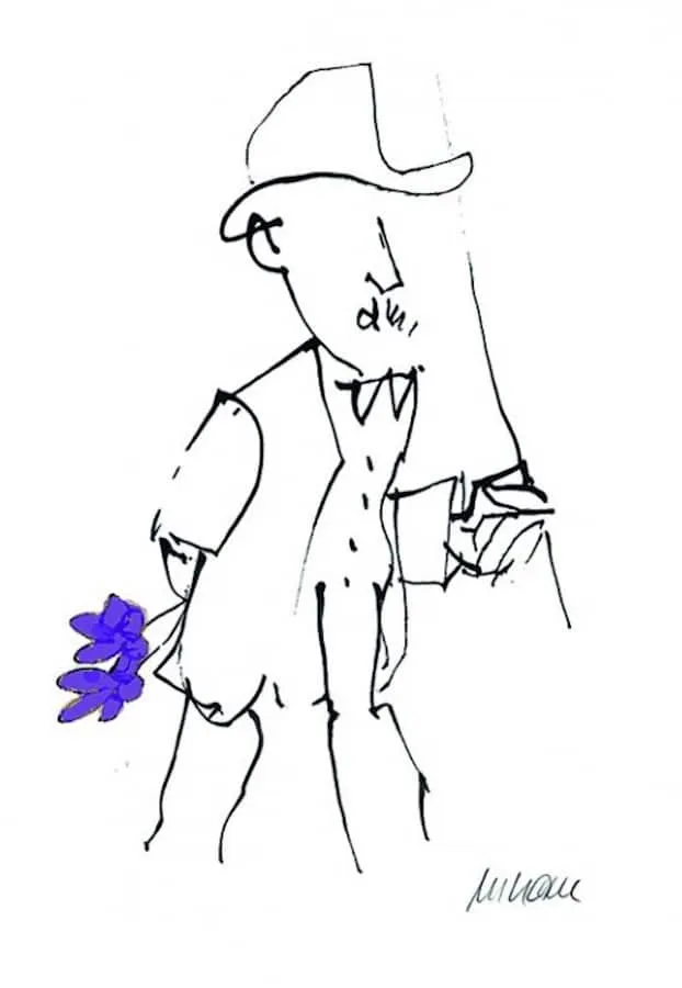 GRATULATION, handcoloriert in VIOLETT - (Lithographie / 2020, handsigniert, nicht nummeriert, Auflage: 300 Ex.)