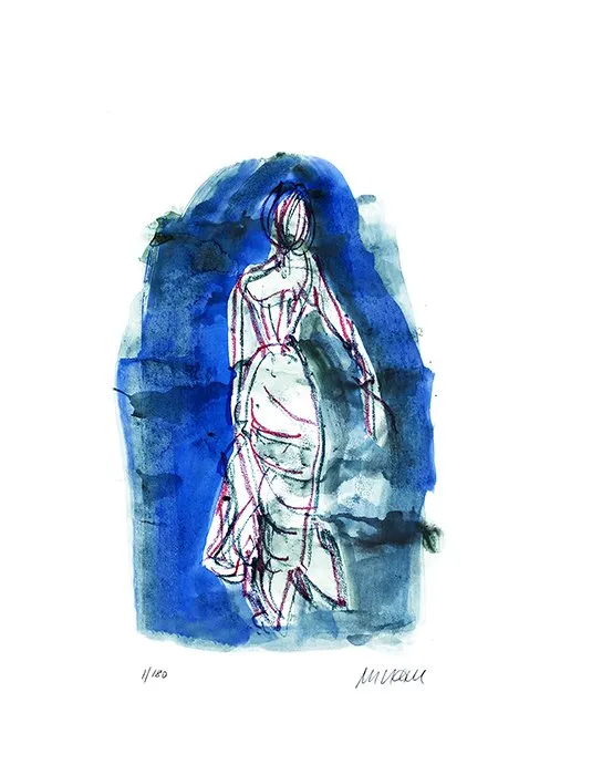 Schreitende - (Giclée-Print / 2021, num. u. signiertes Blatt, Auflage: 180 Ex.)