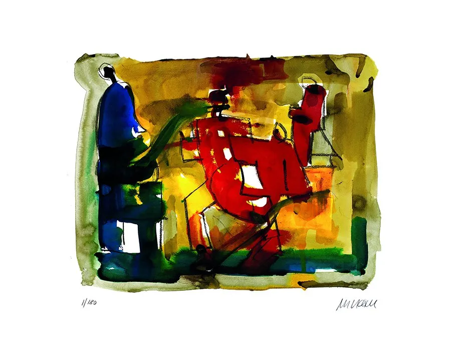 Bühnenbild zu Shakespeares Richard III. - (Giclée-Print / 2021, num. u. signiertes Blatt, Auflage: 180 Ex.)