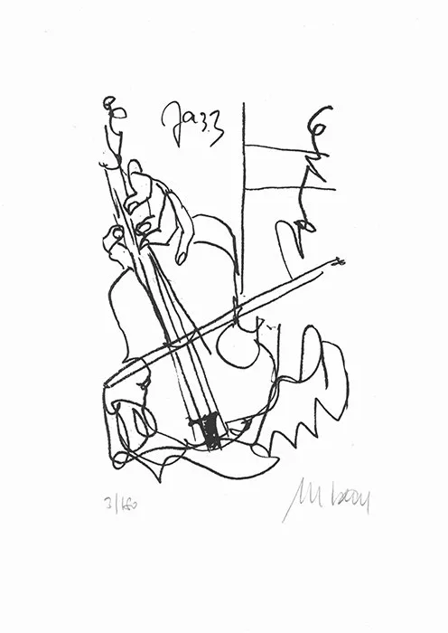 Free Jazz - (Lithographie / 2021, num. u. signiertes Blatt, Auflage: 180 Ex.)