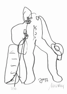 Straßenmusiker - (Lithographie / 2021, num. u. signiertes Blatt, Auflage: 180 Ex.)