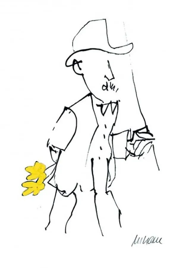 GRATULATION, handcoloriert in GELB- (Lithographie / 2020, handsigniert, nicht nummeriert, Auflage: 300 Ex.)