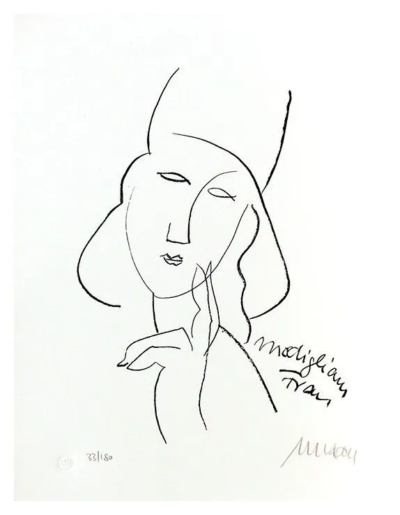 Modigliani Frau - (Lithographie / 2019, num. u. signiertes Blatt, Auflage: 180 Ex.)