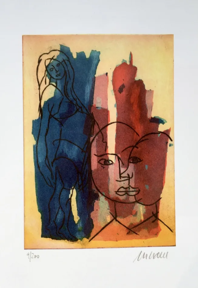 In Erwartung - (Farbradierung / num. u. signiertes Blatt, Auflage: 200 Ex.)