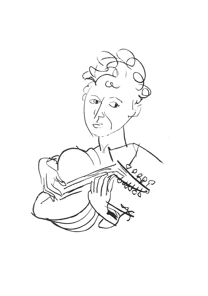 Minnesänger - (Lithographie / num. u. signiertes Blatt, Auflage: 180 Ex.)