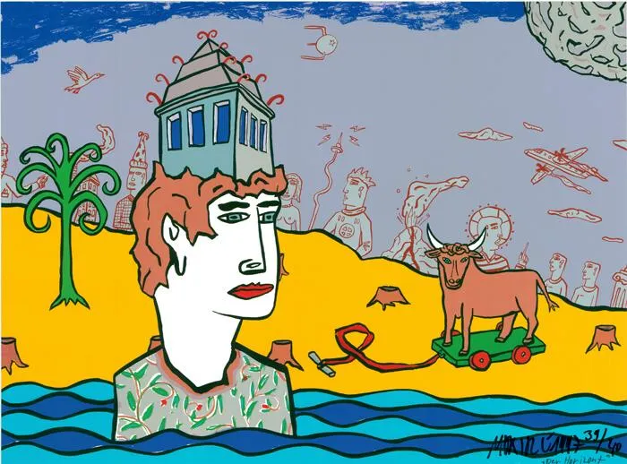 Der Horizont (Farbsiebdruck / num. u. signiertes Blatt, Auflage: 40 Ex.)