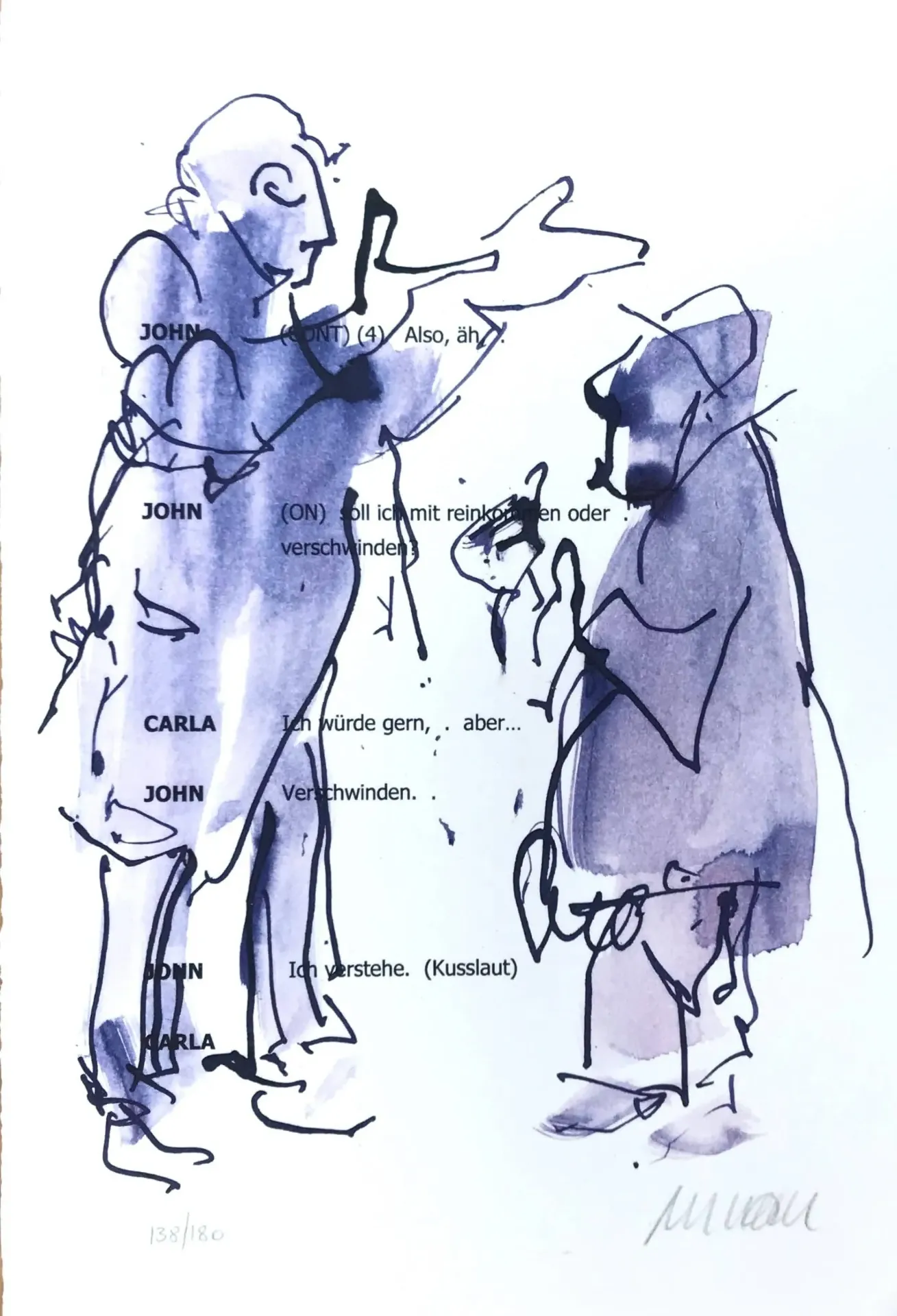 Ich würde gern (Farblithographie über Drehbuchtext/ num. u. signiertes Blatt, Auflage: 180 Ex.)