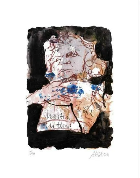 Martin Luther (Farblithographie / 2014, num. u. signiertes Blatt, Auflage: 180 Ex.)