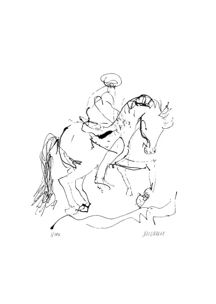 Ross und Reiter - (Lithographie / num. u. signiertes Blatt, Auflage: 180 Ex.)