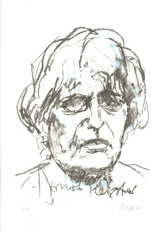 Ernst Meister - (Farblithographie / num. u. signiertes Blatt, Auflage 180 Ex.)