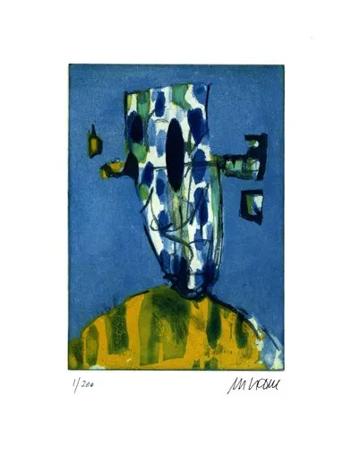 Kleine Kopfgeburt - (Farbradierung / 2015, num. u. signiertes Blatt, Auflage: 200 Ex.)