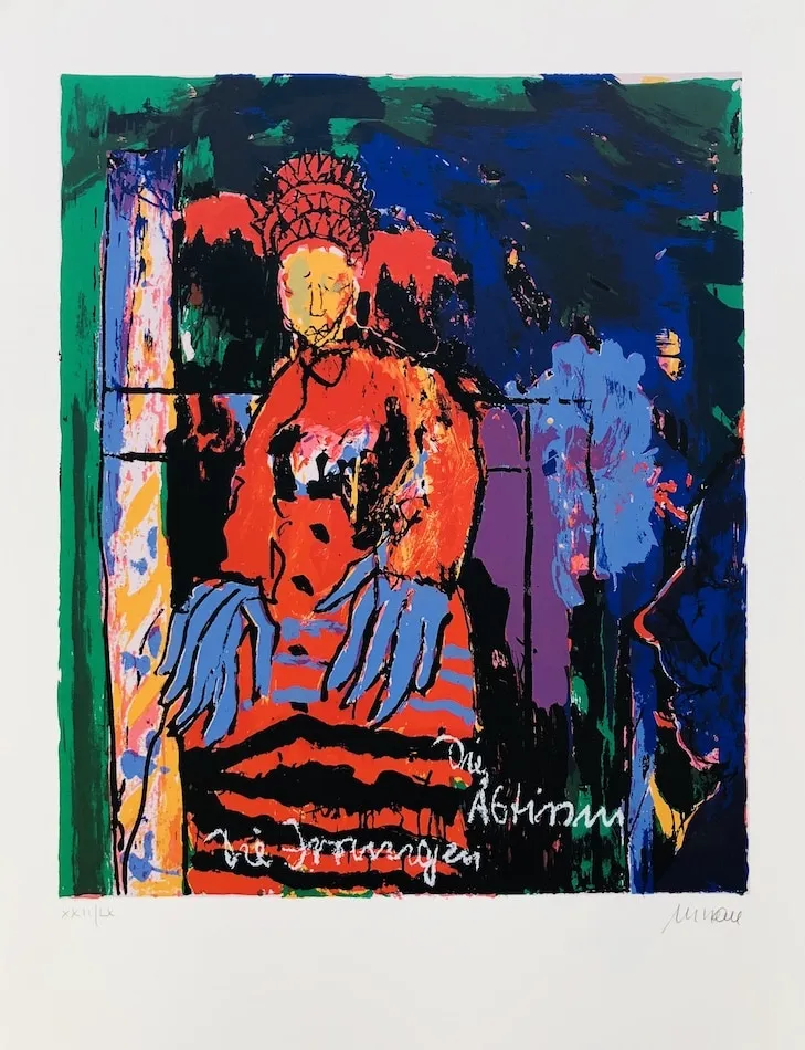 Äbtissin - Die Komödie der Irrungen - (Zyklus "Shakespeares Mädchen und Frauen") - (Siebdruck in neun Farben / 2018, num. u. signiertes Blatt, Auflage: 180 Ex.)